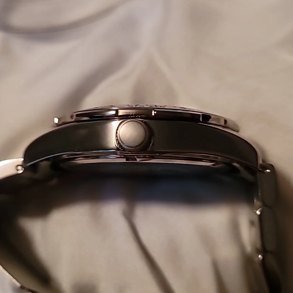 Men's Nautica Sport N11019 Wrist Watch Chronograph Silver‎ Case & Band Like New